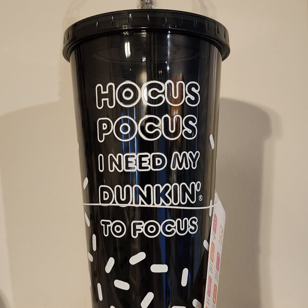 Dunkin Donuts Hocus Pocus Glow In The Dark Tumbler 24 oz. Black 2022 Halloween